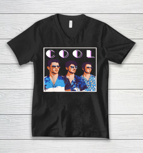Vintage Jonas Cool brothers Gift happiness 80s 90s V-Neck T-Shirt