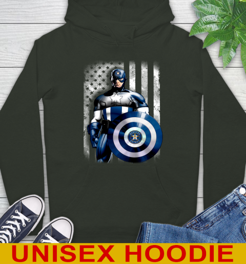 Houston Astros MLB Baseball Captain America Marvel Avengers American Flag Shirt Hoodie 12