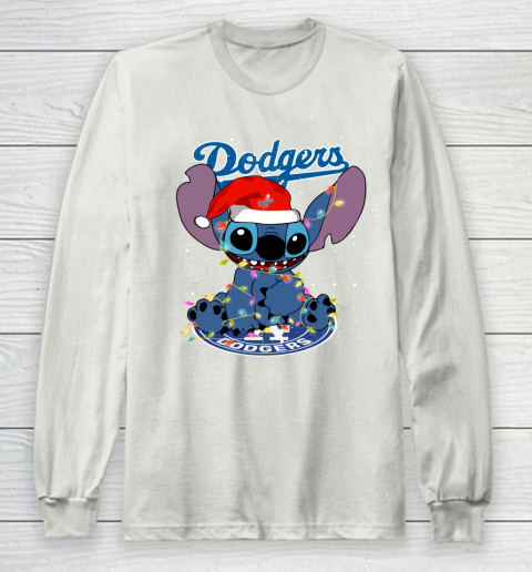 Los Angeles Dodgers MLB noel stitch Baseball Christmas Long Sleeve T-Shirt 9