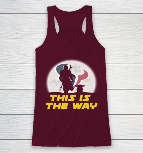 Houston Texans NFL Football Star Wars Yoda And Mandalorian This Is The Way Racerback Tank 2