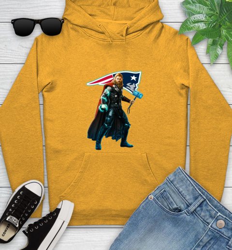 NFL Thor Avengers Endgame Football New England Patriots Youth Hoodie 3