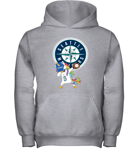 Hip Hop Dabbing Unicorn Flippin Love Seattle Mariners Youth Hoodie