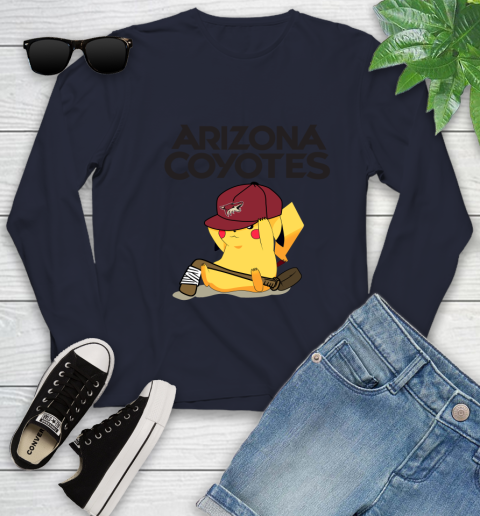 NHL Pikachu Hockey Sports Arizona Coyotes Youth Long Sleeve 3
