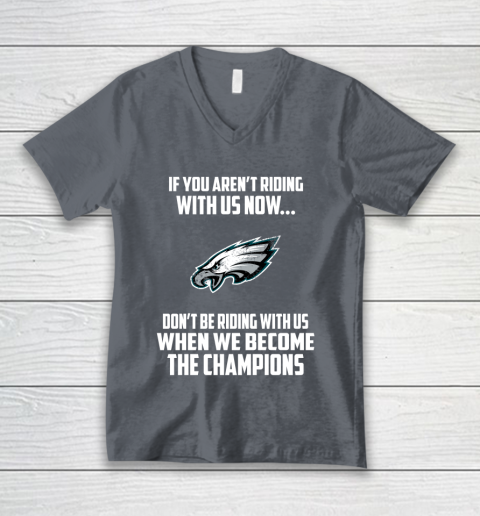 NFL Philadelphia Eagles Football We Become The Champions V-Neck T-Shirt 4