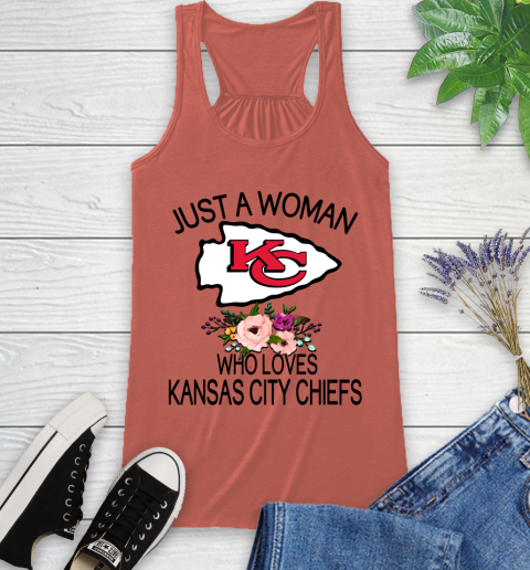 NFL Just A Woman Who Loves Kansas City Chiefs Football Sports Racerback Tank 2