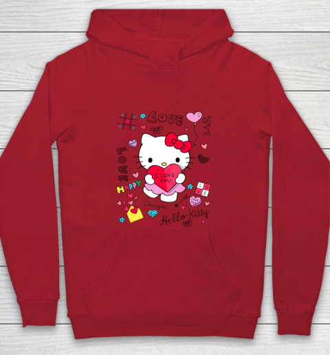 Hello Kitty Love Notes Valentine Tee Youth Hoodie 7