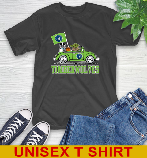 NBA Basketball Minnesota Timberwolves Darth Vader Baby Yoda Driving Star Wars Shirt T-Shirt 2