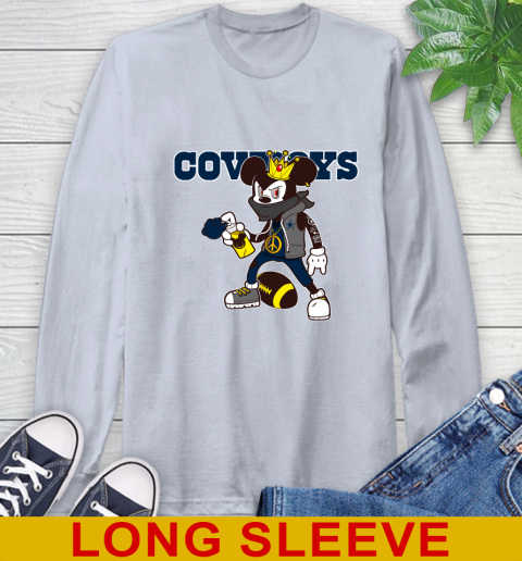 Dallas Cowboys NFL Football Mickey Peace Sign Sports Long Sleeve T-Shirt 7 Dallas Cowboys NFL Football Mickey Peace Sign Sports Long Sleeve T-Shirt - Image 7