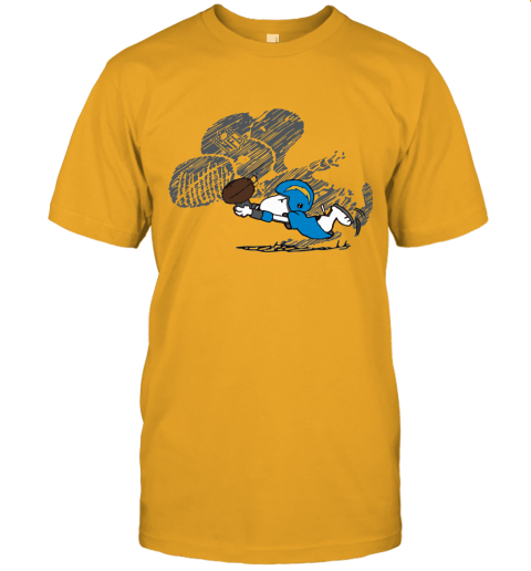 Los Angeles Chargers Snoopy Plays The Football Game Unisex Jersey Tee