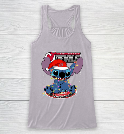 New Jersey Devils NHL Hockey noel stitch Christmas Racerback Tank 3