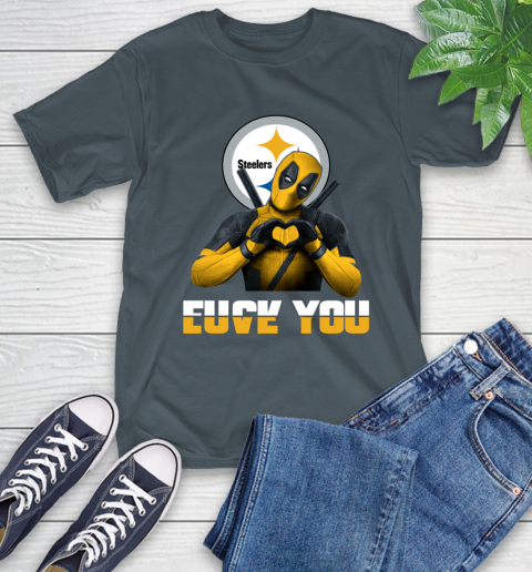 NHL Pittsburgh Steelers Deadpool Love You Fuck You Football Sports T-Shirt 10