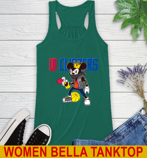 LA Clippers NBA Basketball Mickey Peace Sign Sports Racerback Tank 7