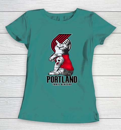 NBA Basketball My Cat Loves Portland Trail Blazers Women's T-Shirt 10