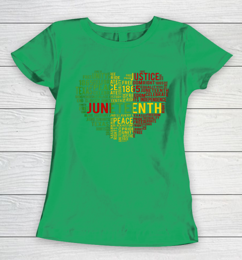 Juneteenth Heart Black History Afro American African Freedom Women's T-Shirt 5
