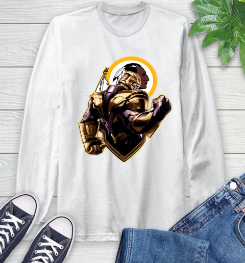 NFL Thanos Avengers Endgame Football Sports Washington Redskins Long Sleeve T-Shirt