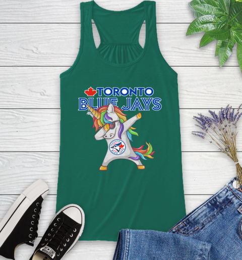 Toronto Blue Jays MLB Baseball Funny Unicorn Dabbing Sports Racerback Tank 7