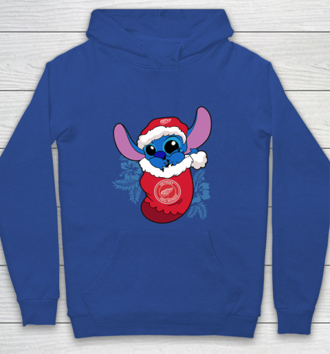 Detroit Red Wings Christmas Stitch In The Sock Funny Disney NHL Youth Hoodie 8
