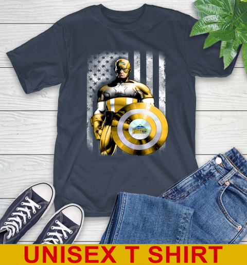 Denver Nuggets NBA Basketball Captain America Marvel Avengers American Flag Shirt T-Shirt 3