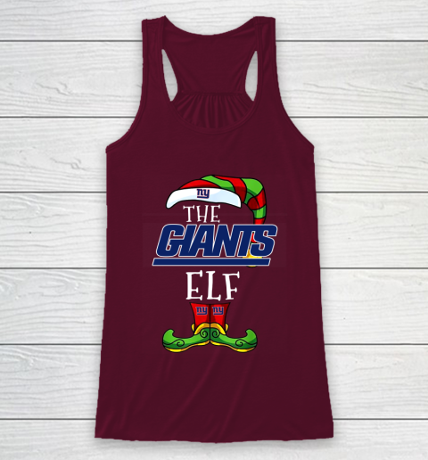 New York Giants Christmas ELF Funny NFL Racerback Tank 2