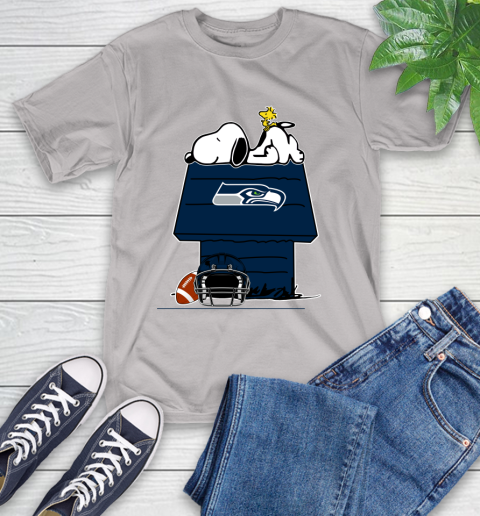 Seattle Seahawks NFL Football Snoopy Woodstock The Peanuts Movie T-Shirt 12