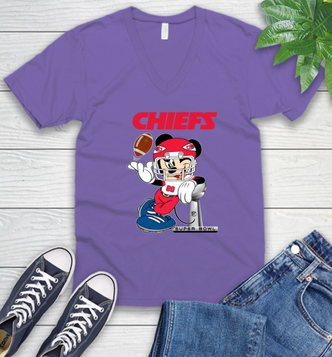 NFL Kansas city chiefs Mickey Mouse Disney Super Bowl Football T Shirt V-Neck T-Shirt 10