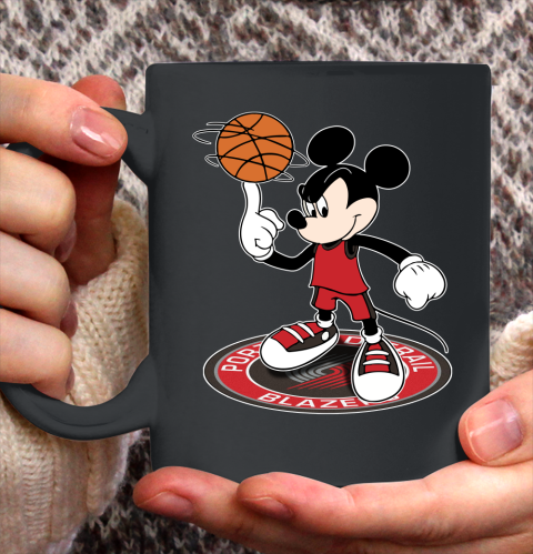 NBA Basketball Portland Trail Blazers Cheerful Mickey Disney Shirt Ceramic Mug 11oz