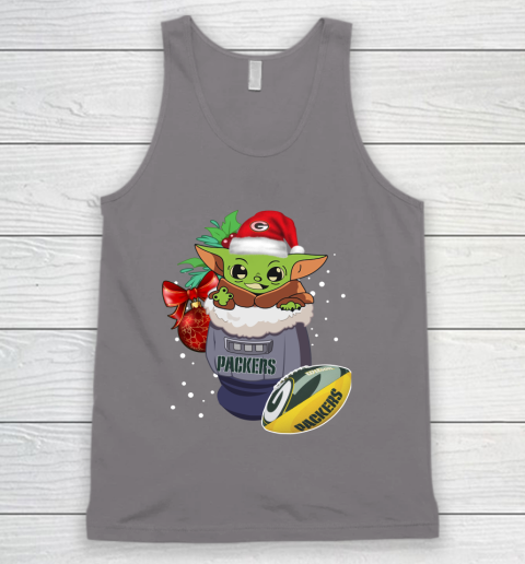 Green Bay Packers Christmas Baby Yoda Star Wars Funny Happy NFL Tank Top 7