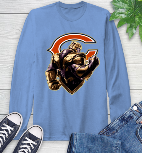 NFL Thanos Avengers Endgame Football Sports Chicago Bears Long Sleeve T-Shirt 11