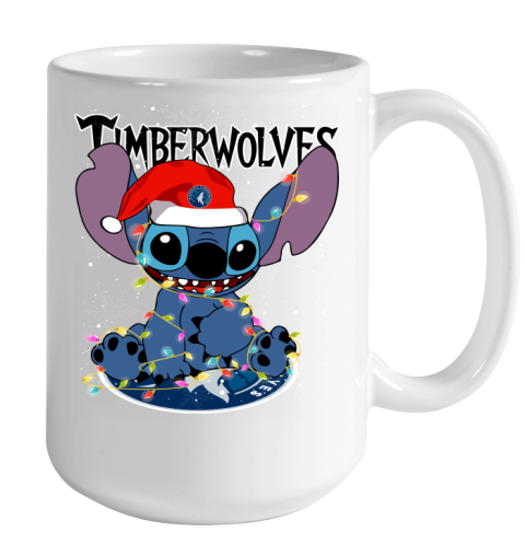Minnesota Timberwolves NBA noel stitch Basketball Christmas Color Changing Mug 15oz 2