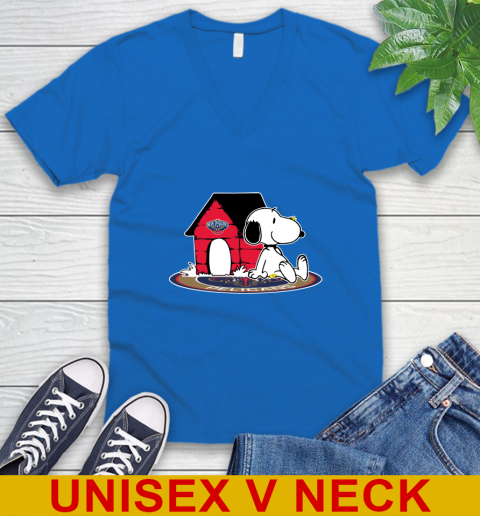 NBA Basketball New Orleans Pelicans Snoopy The Peanuts Movie Shirt V-Neck T-Shirt 6