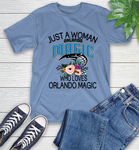 NBA Just A Woman Who Loves Orlando Magic Basketball Sports T-Shirt 11