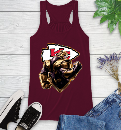 NFL Thanos Avengers Endgame Football Sports Kansas City Chiefs Racerback Tank 3