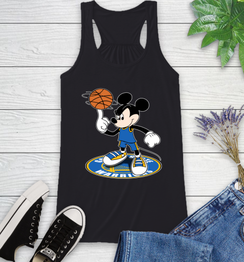NBA Basketball Golden State Warriors Cheerful Mickey Disney Shirt Racerback Tank