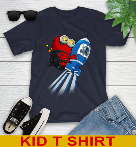 NBA Basketball Dallas Mavericks Deadpool Minion Marvel Shirt Youth T-Shirt 2