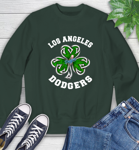 MLB Los Angeles Dodgers Three Leaf Clover St Patrick's Day Baseball Sports Sweatshirt 12