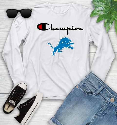 NFL Football Detroit Lions Champion Shirt Youth Long Sleeve