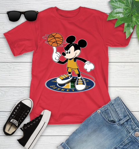 NBA Basketball Utah Jazz Cheerful Mickey Disney Shirt Youth T-Shirt 10