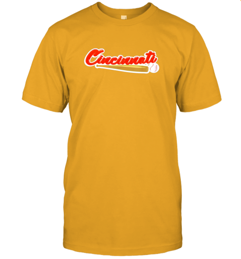 gl9s vintage cincinnati baseball shirt reds ohio baseball jersey t shirt 60 front gold