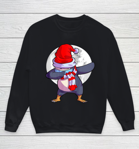 Penguin Wearing Mask Shirt Kids Quarantine Christmas Youth Sweatshirt