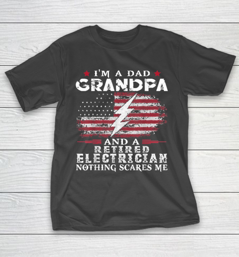 Grandpa Funny Gift Apparel  Mens Dad Grandpa Retired Electrician Nothing T-Shirt