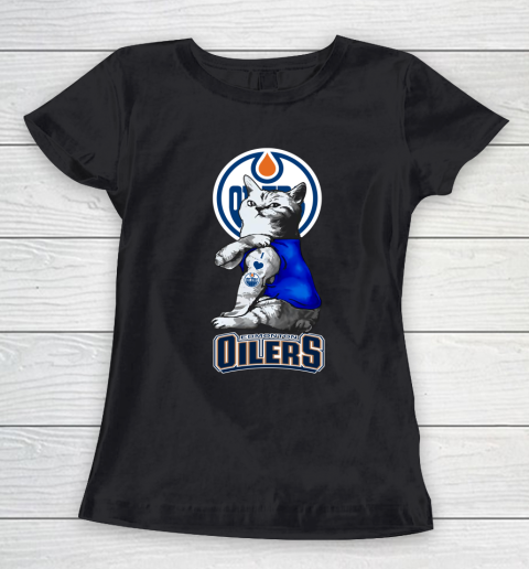 NHL My Cat Loves Edmonton Oilers Hockey Women's T-Shirt
