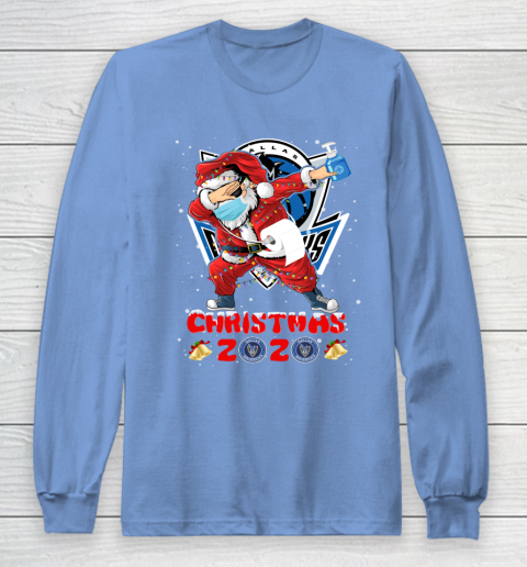 Dallas Mavericks Funny Santa Claus Dabbing Christmas 2020 NBA Long Sleeve T-Shirt 8