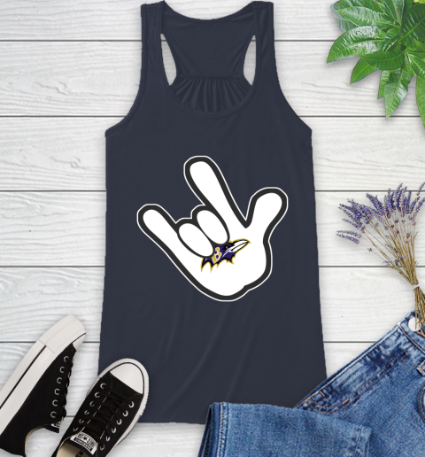 Baltimore Ravens NFL Football Mickey Rock Hand Disney Racerback Tank 12