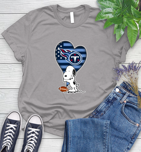 Tennessee Titans NFL Football The Peanuts Movie Adorable Snoopy Women's T-Shirt 5