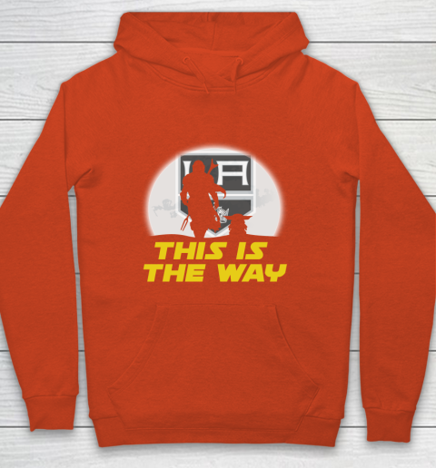 Los Angeles Kings NHL Ice Hockey Star Wars Yoda And Mandalorian This Is The Way Youth Hoodie 3