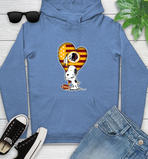 Washington Redskins NFL Football The Peanuts Movie Adorable Snoopy Youth Hoodie 12