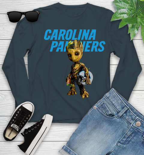 Carolina Panthers NFL Football Groot Marvel Guardians Of The Galaxy Youth Long Sleeve 8
