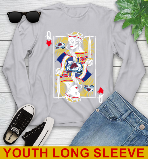 NHL Hockey Colorado Avalanche The Queen Of Hearts Card Shirt Youth Long Sleeve 5