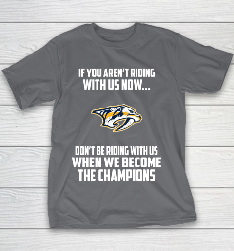 NHL Nashville Predators Hockey We Become The Champions Youth T-Shirt 5