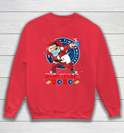 Minnesota Timberwolves Funny Santa Claus Dabbing Christmas 2020 NBA Sweatshirt 7